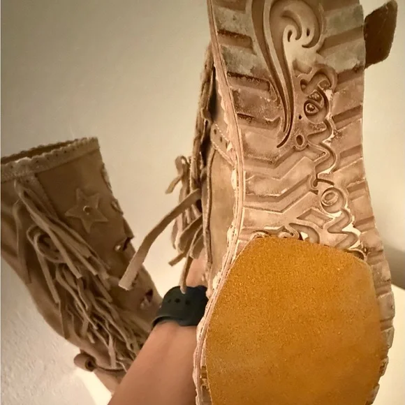 El Vaquero Italy NWB Drifter mid height version Fringed Suede Mocassin boots - Picture 9 of 14